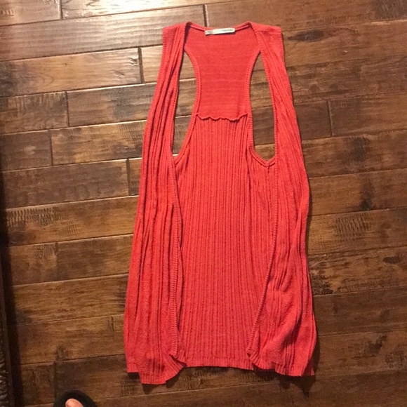 White Shirt and Coral Cardigan - Picture 3 of 5